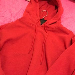 Cropped red hoodie